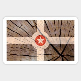 Wood flag of Indianapolis Sticker